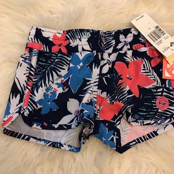 Girls ROXY Floral Swim Shorts 4 - Picture 3 of 5